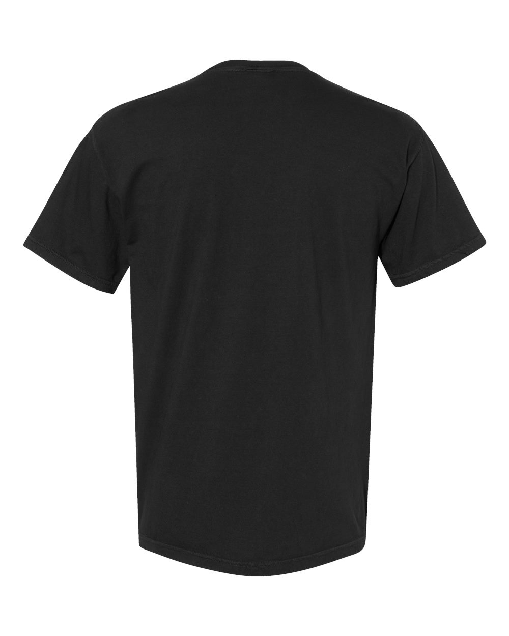 Black garment-dyed heavyweight pocket t-shirt back view