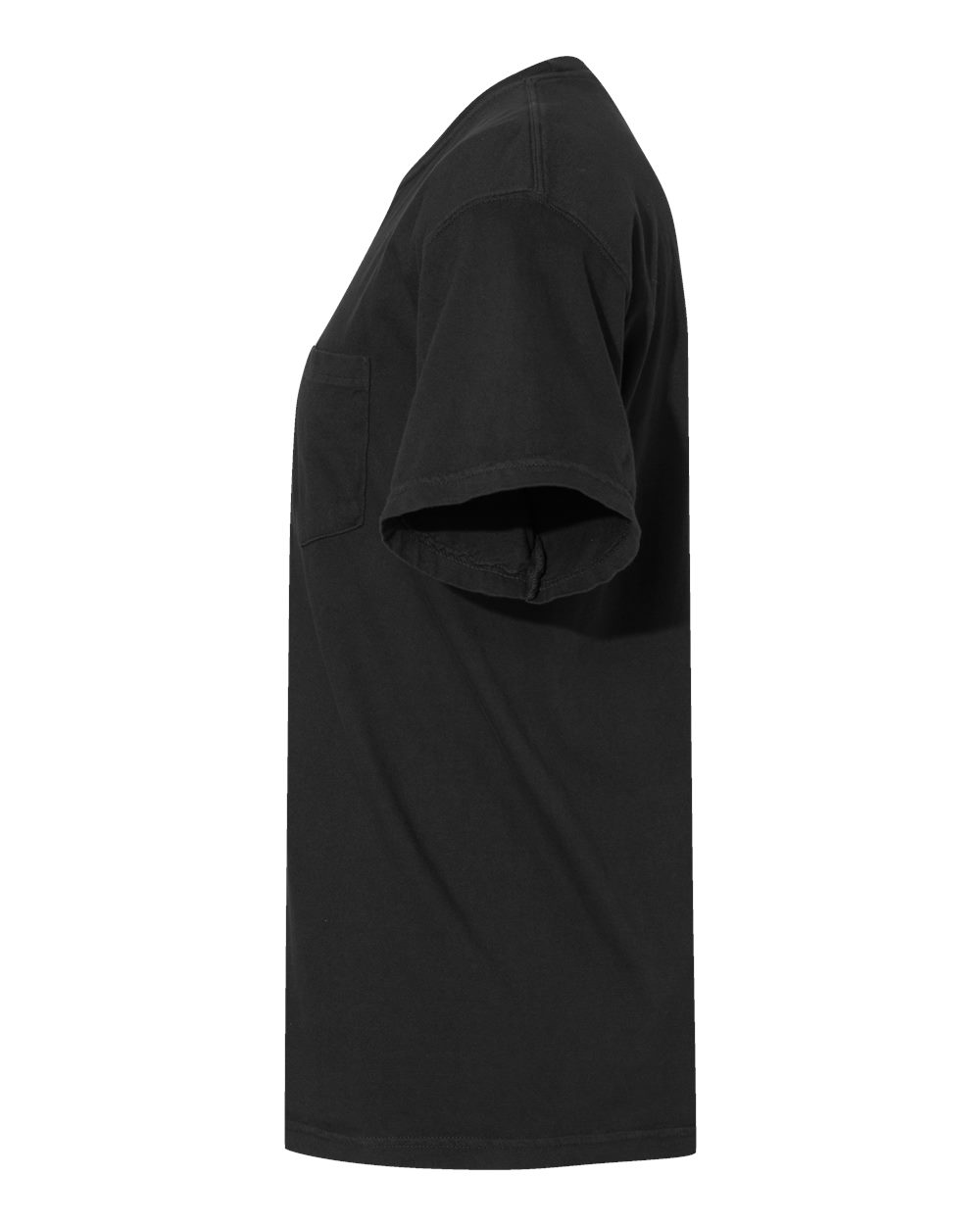 Black garment-dyed pocket t-shirt chest pocket detail