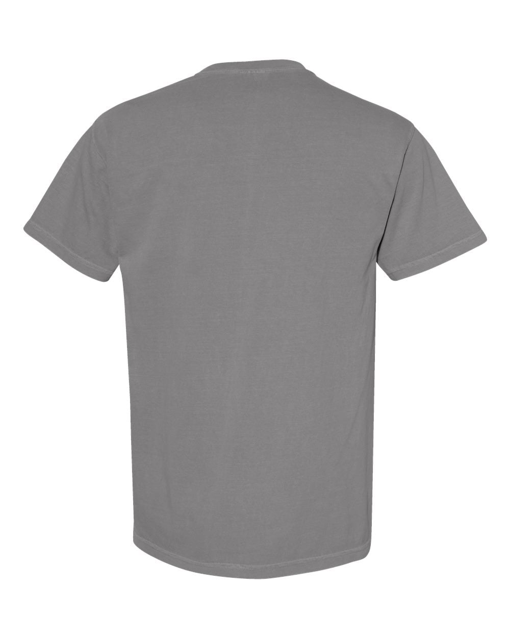 Gray garment-dyed heavyweight pocket t-shirt back view