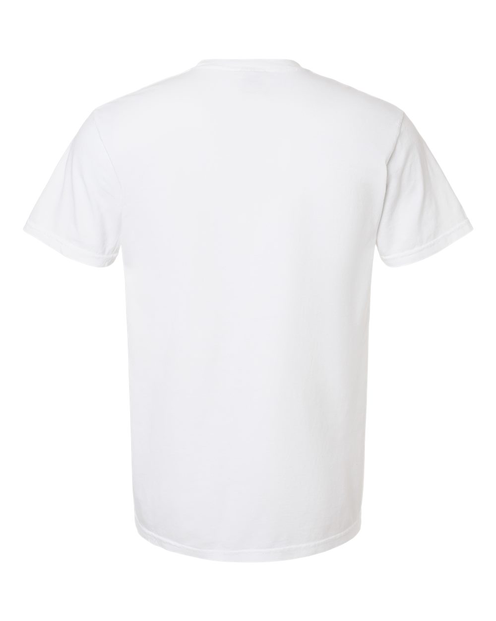 White garment-dyed heavyweight pocket t-shirt back view