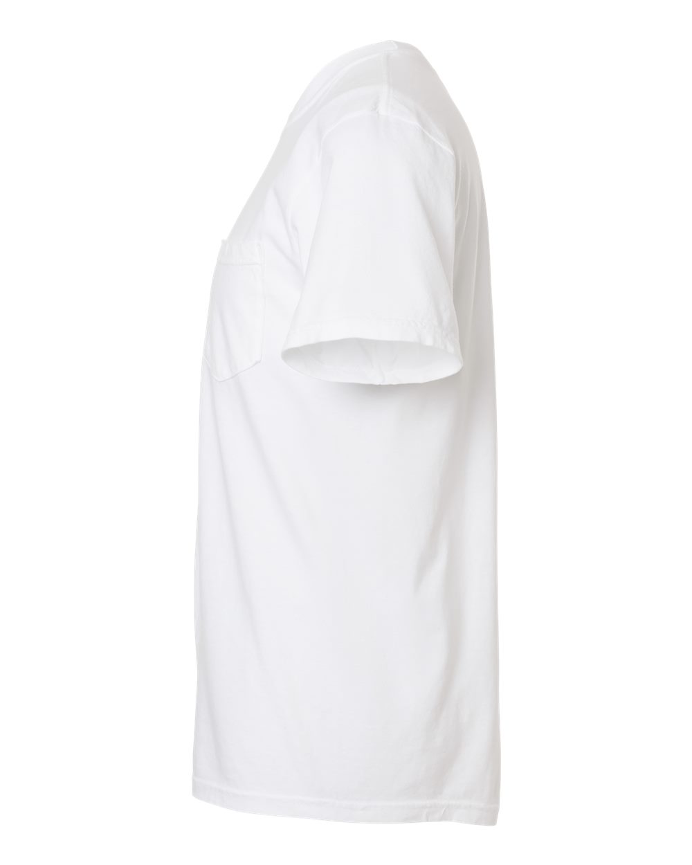 White garment-dyed pocket t-shirt chest pocket detail