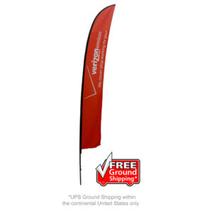 14ft double-sided feather flag with custom graphics