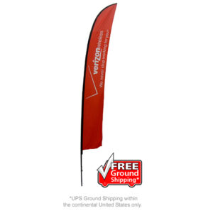 14ft double-sided feather flag with custom graphics