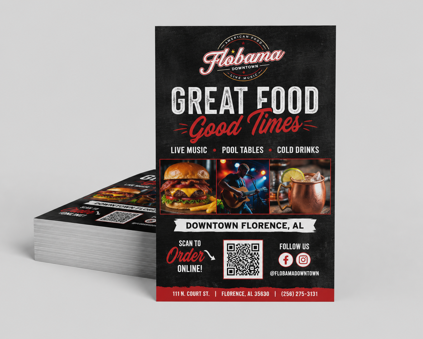 Custom 8.5x11 Flyers - View 360 Print Custom 8.5x11 restaurant flyer with full-color printing